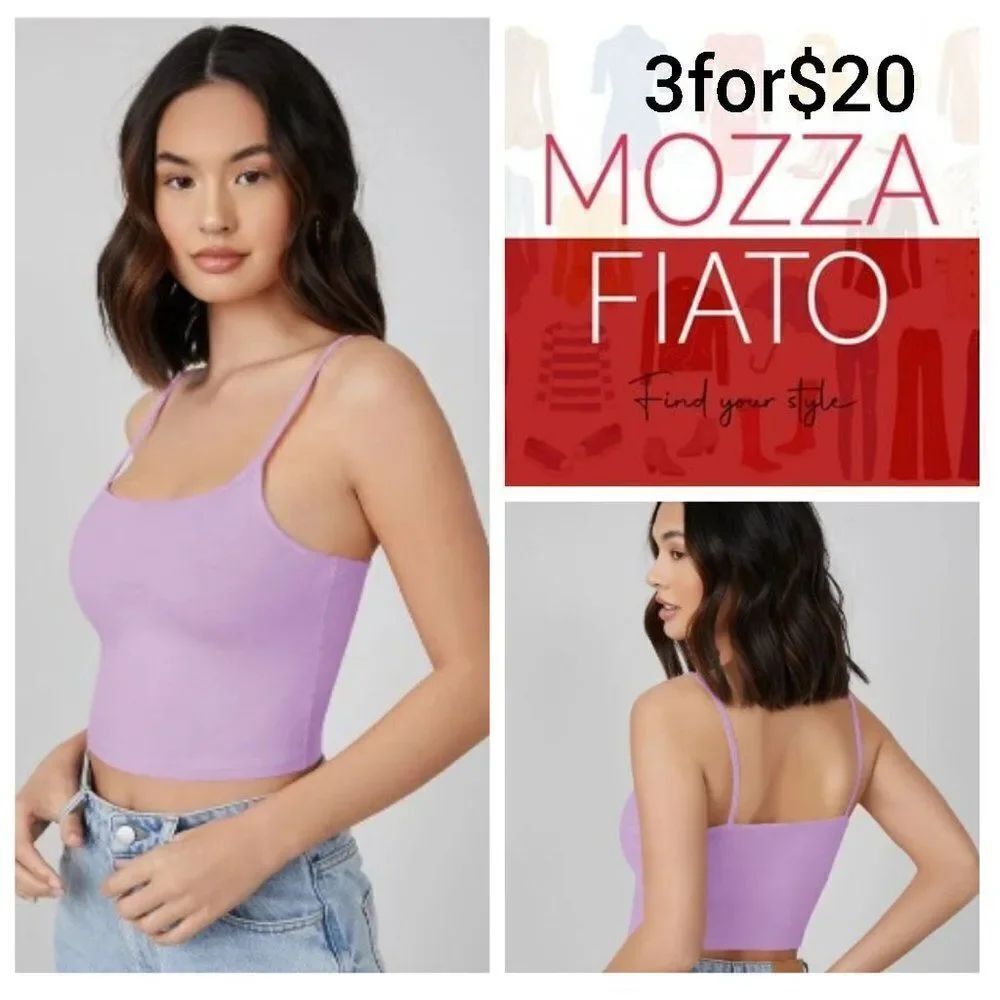 3for$20 NWT SHEIN BASICS Solid Form Fitted Crop Cami Top